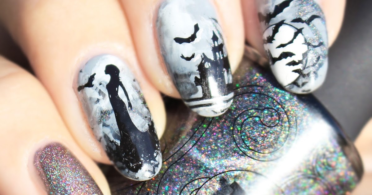 9. Bat Wing Nail Art for Halloween - wide 2