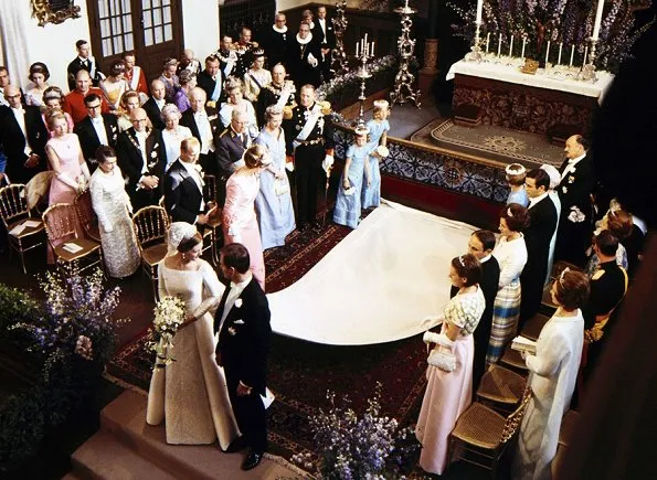 Queen Margrethe II (Crown Princess Margrethe) got married to the late Henrik de Laborde de Montpezat, at Holmens Kirke