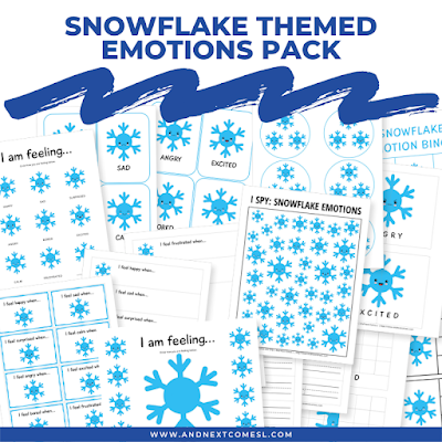 Snowflake themed emotions pack for kids