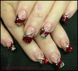 nails gold acrylic glitter gel silver