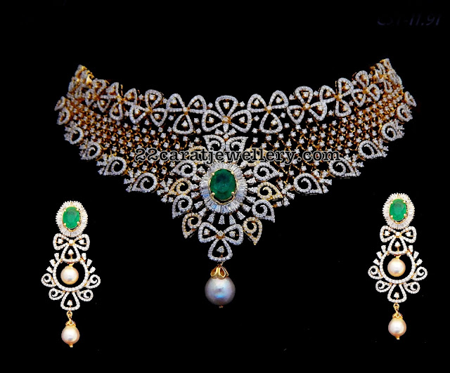 Splendid Diamond Choker by Kothari jewelry Jewellery Designs