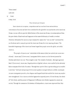thesis for american dream essay