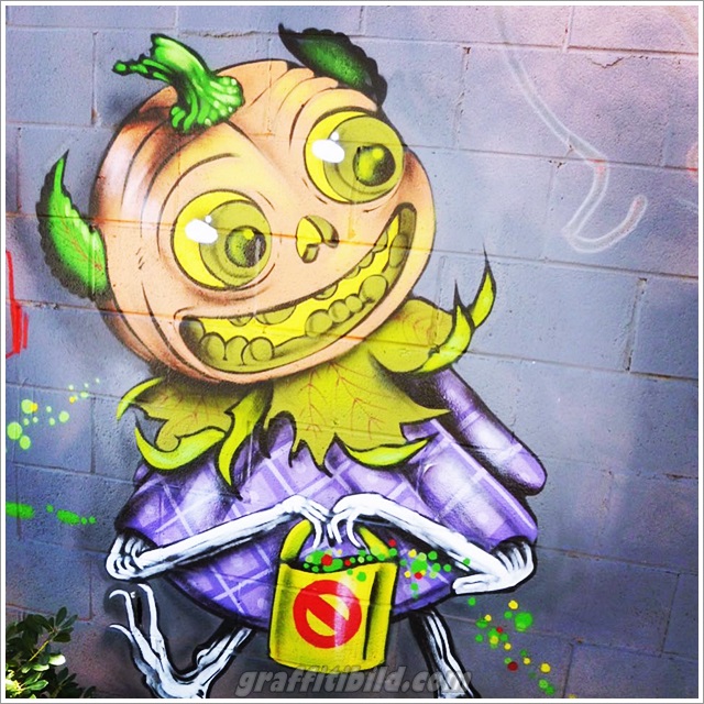 Halloween, graffiti, street art, kürbis, halloween bilder