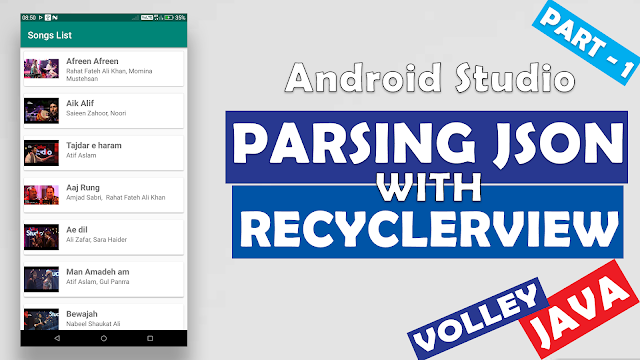 Parsing JSON For RecyclerView with Volley | Android Basic App Development Tutorials Parsing JSON For RecyclerView with Volley | Android Basic App Development Tutorials