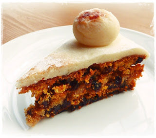 slice of simnel cake