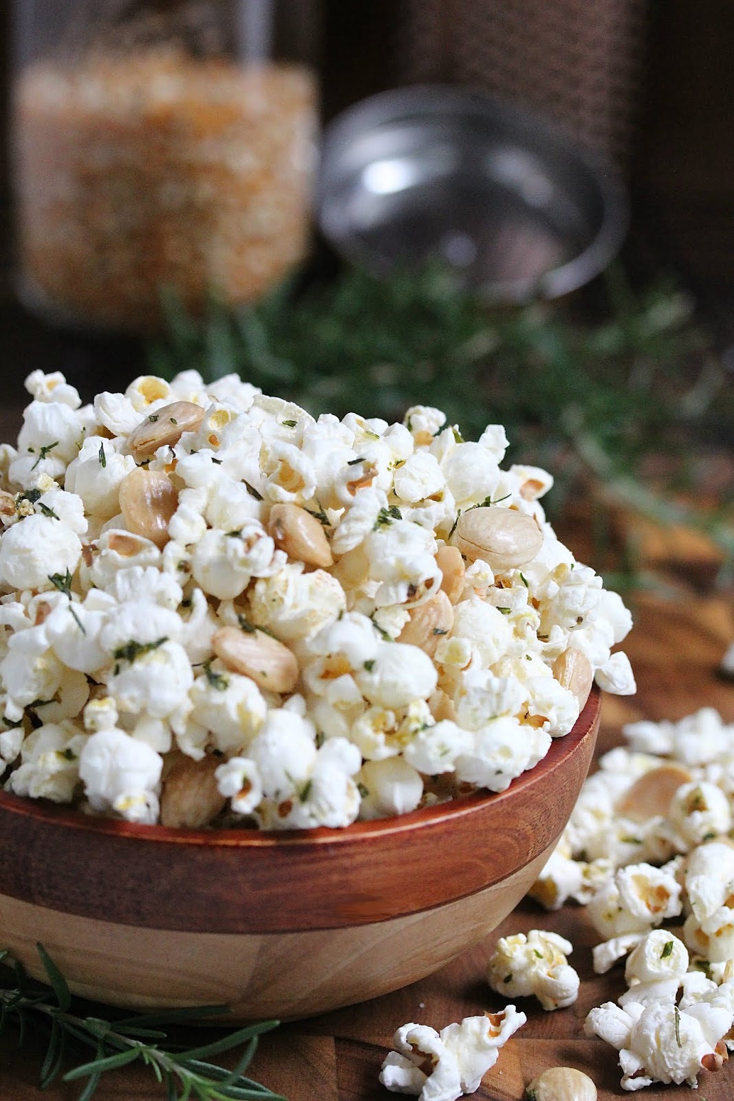ROSEMARY GARLIC POPCORN WITH MARCONA ALMONDS | In Good Flavor | Great ...