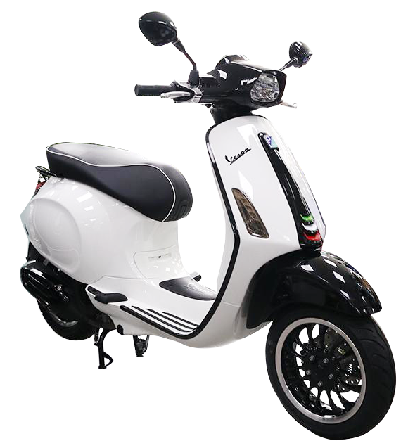 Xe vespa màu trắng độ vespa trắng viền đen độc đáo