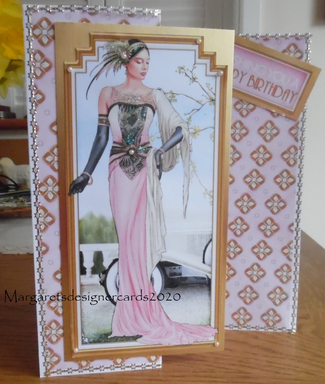 Margarets Designer Cards Art Deco Birthday card
