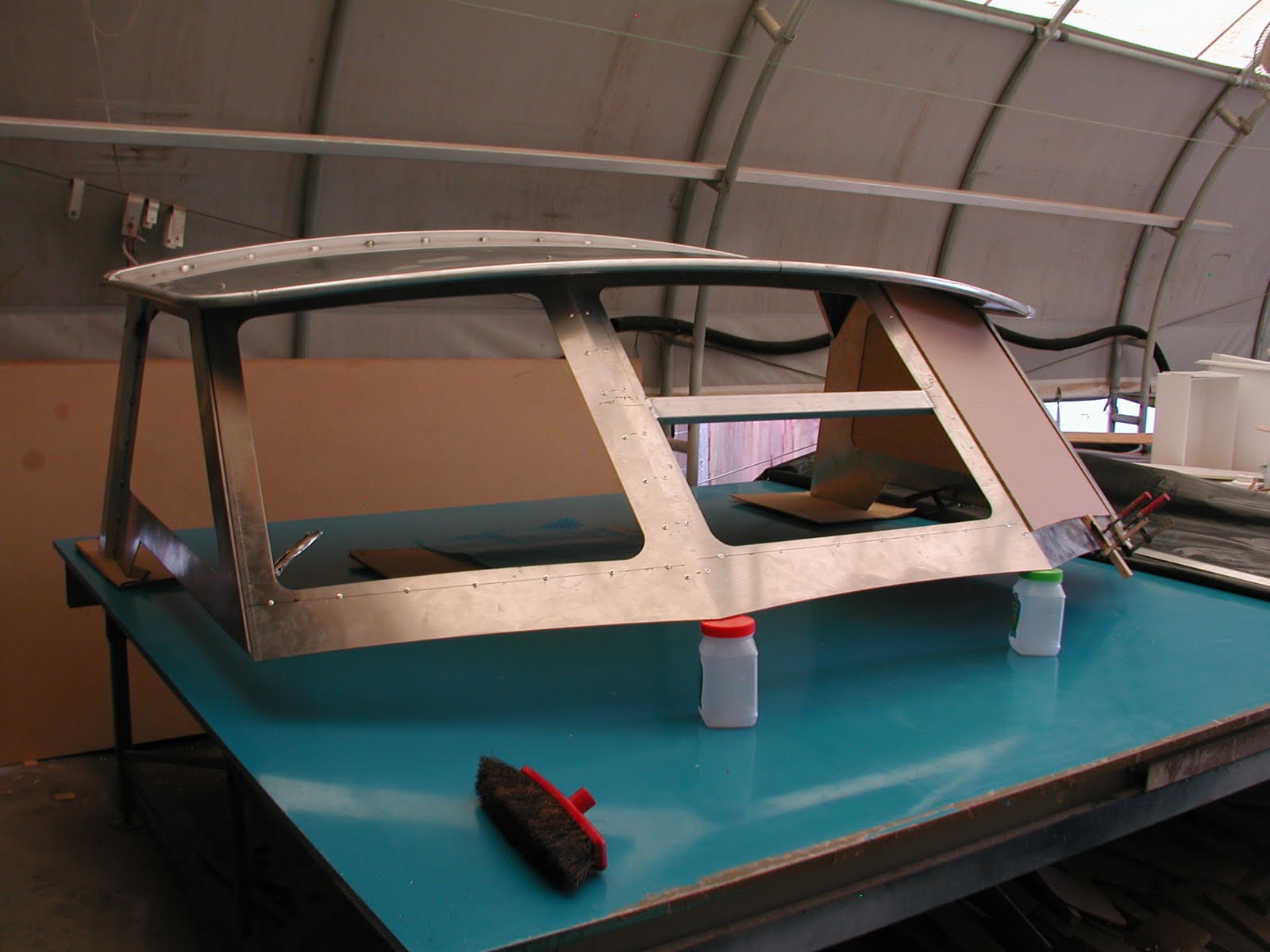 Marshall Design: Hard dodger Sail boat pilot house. Aluminium kit set , assembled and installed