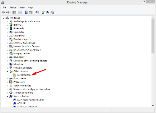 ADB Interface pada Device Manager