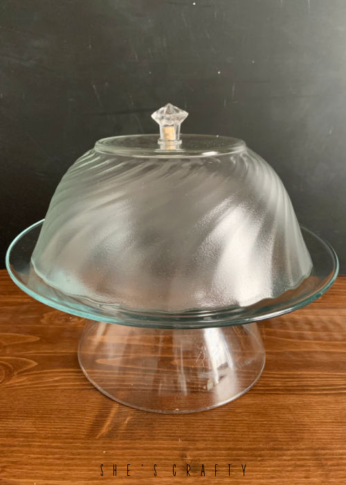 Diy temporary cake stand and dome cover