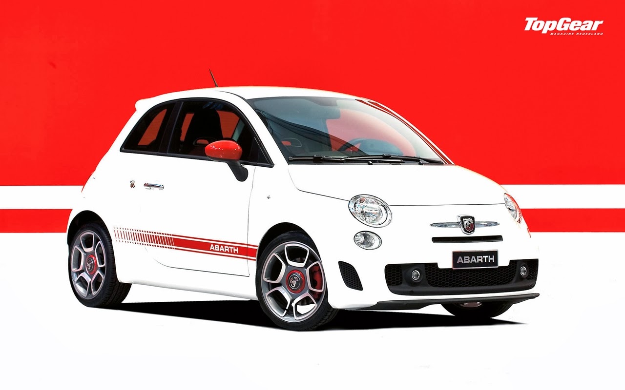 Red And White Fiat 500 Abarth - beauty walpaper