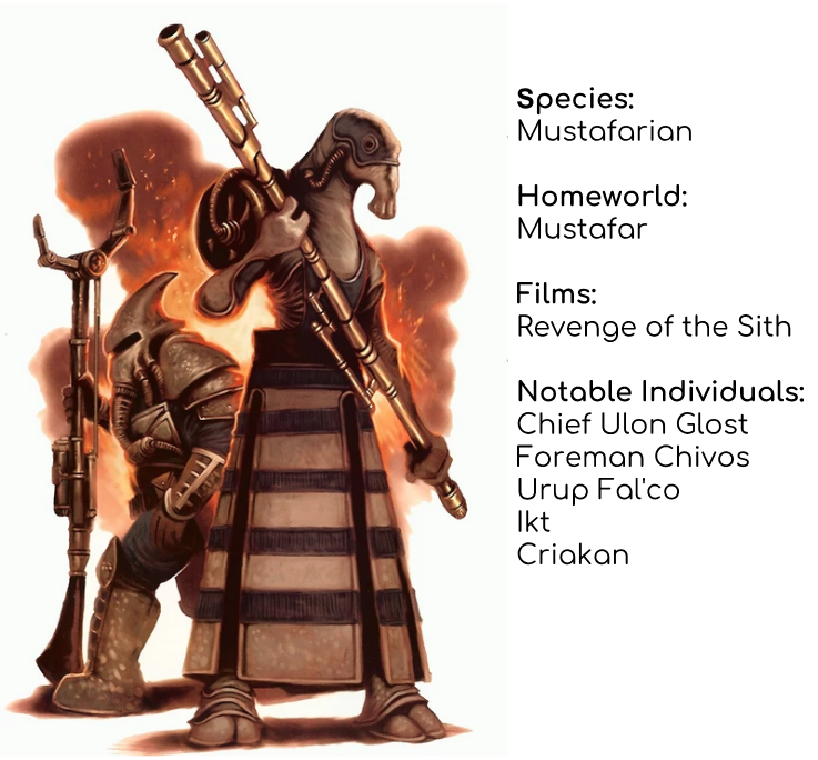 The northern subspecies of Mustafarians were tall and while their southern ...