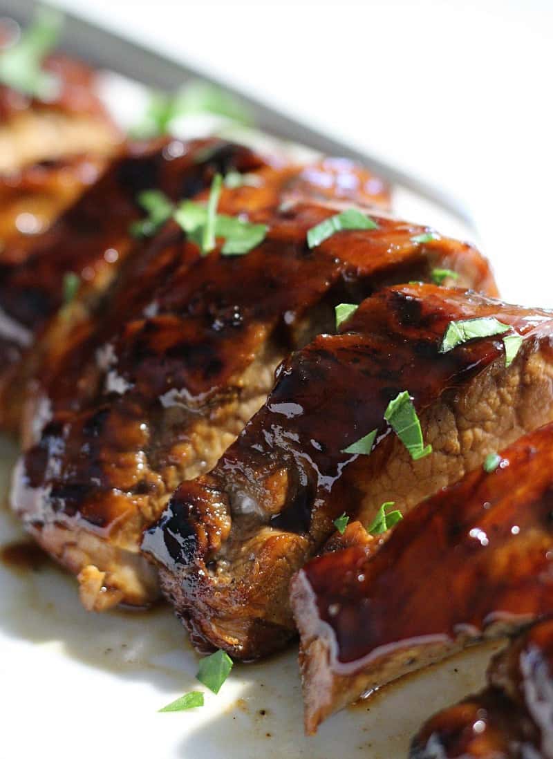 Crockpot Brown Sugar Balsamic Glazed Pork Tenderloin