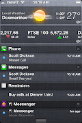 The Notification Center in iPhone 4S contains all the phone and app events . (iphone notification center)