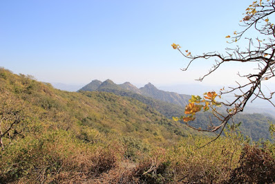 "Mount Abu hills seen from the trail laid out for the marathon"
