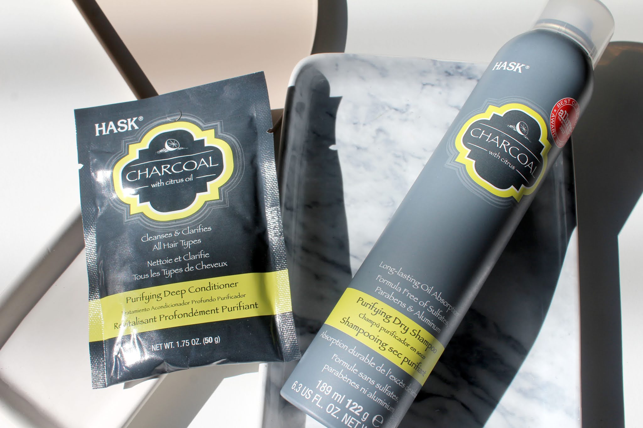 Review Hask Hair Charcoal with Citrus Purifying Dry Shampoo