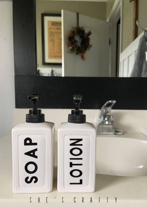 Farmhouse Soap and Lotion Dispenser for bathroom.