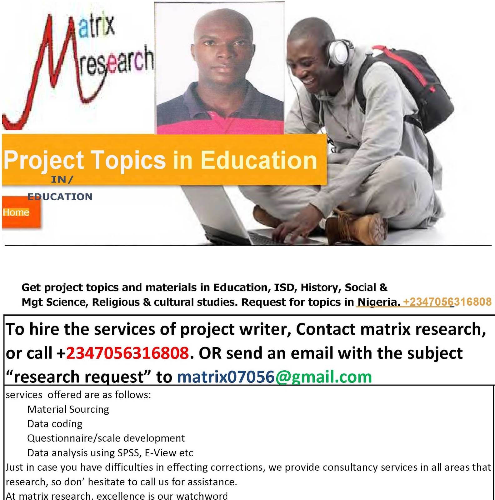 i need project topic on education