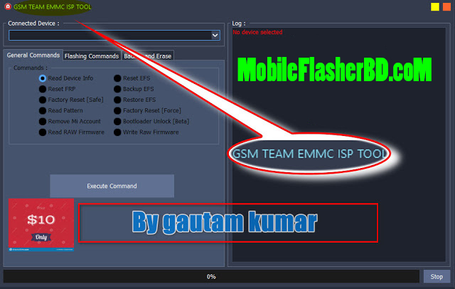 GSM TEAM EMMC ISP TOOL V1.0 Download Paid 10$ All ISP Module Supported