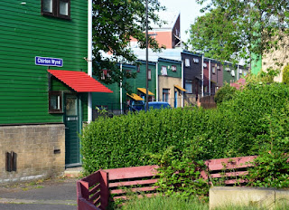 Colourful houses infused with greenery on Chirton Wynd