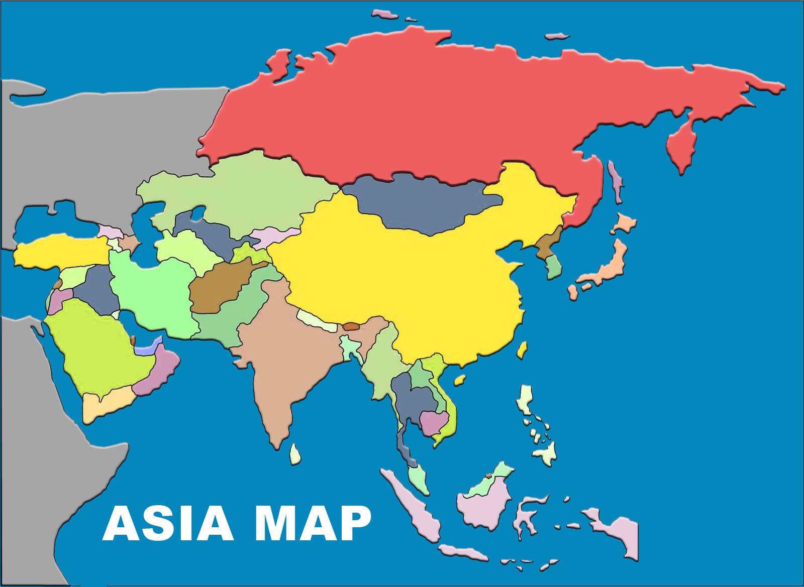 Map Of Asia No Names Asia Map With Country Names And Capitals | Template Ppt Gratis