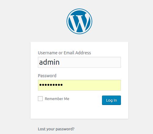 halaman login wordpress