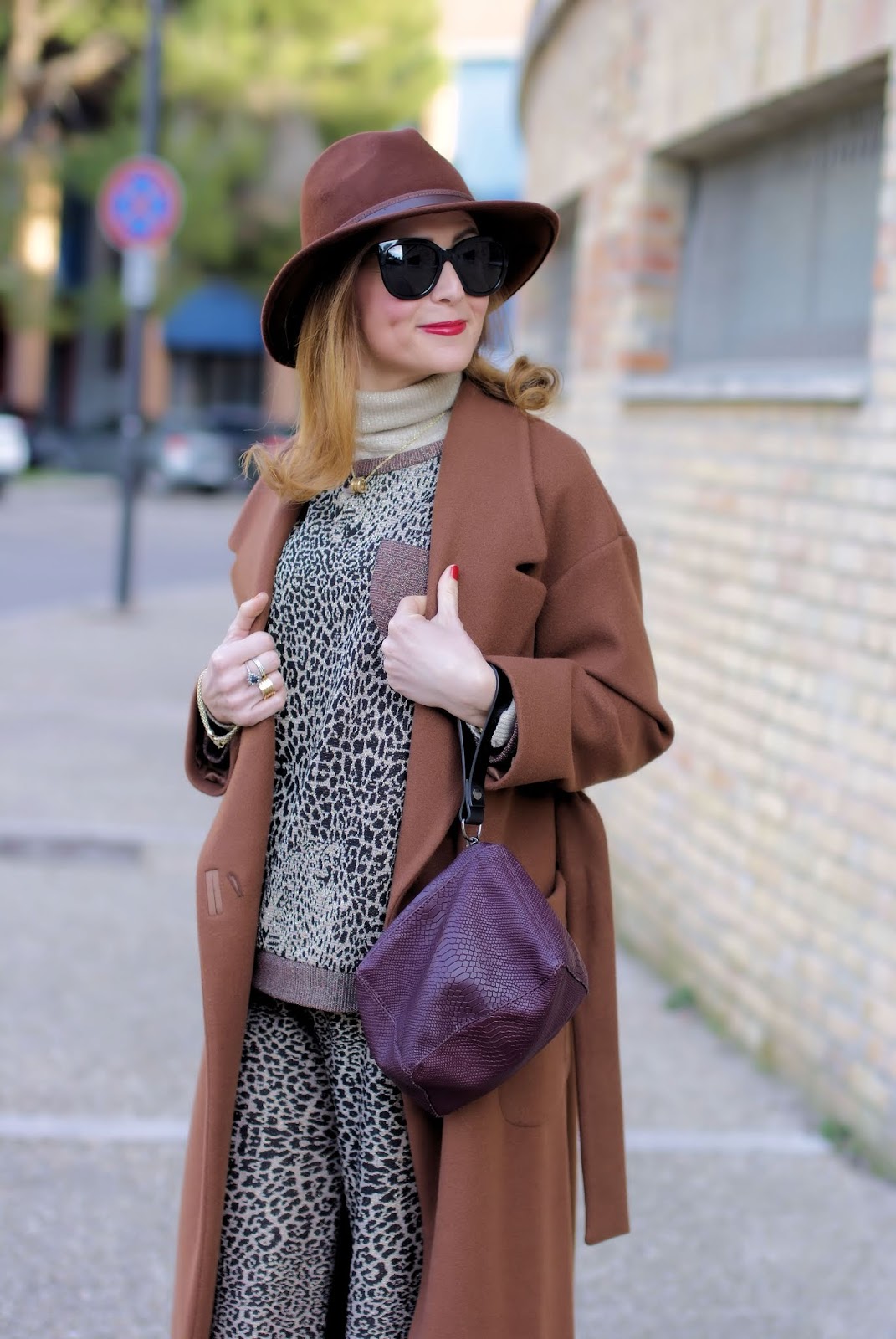 Maxi brown belted coat: a transitional outfit on Fashion and Cookies fashion blog, fashion blogger style