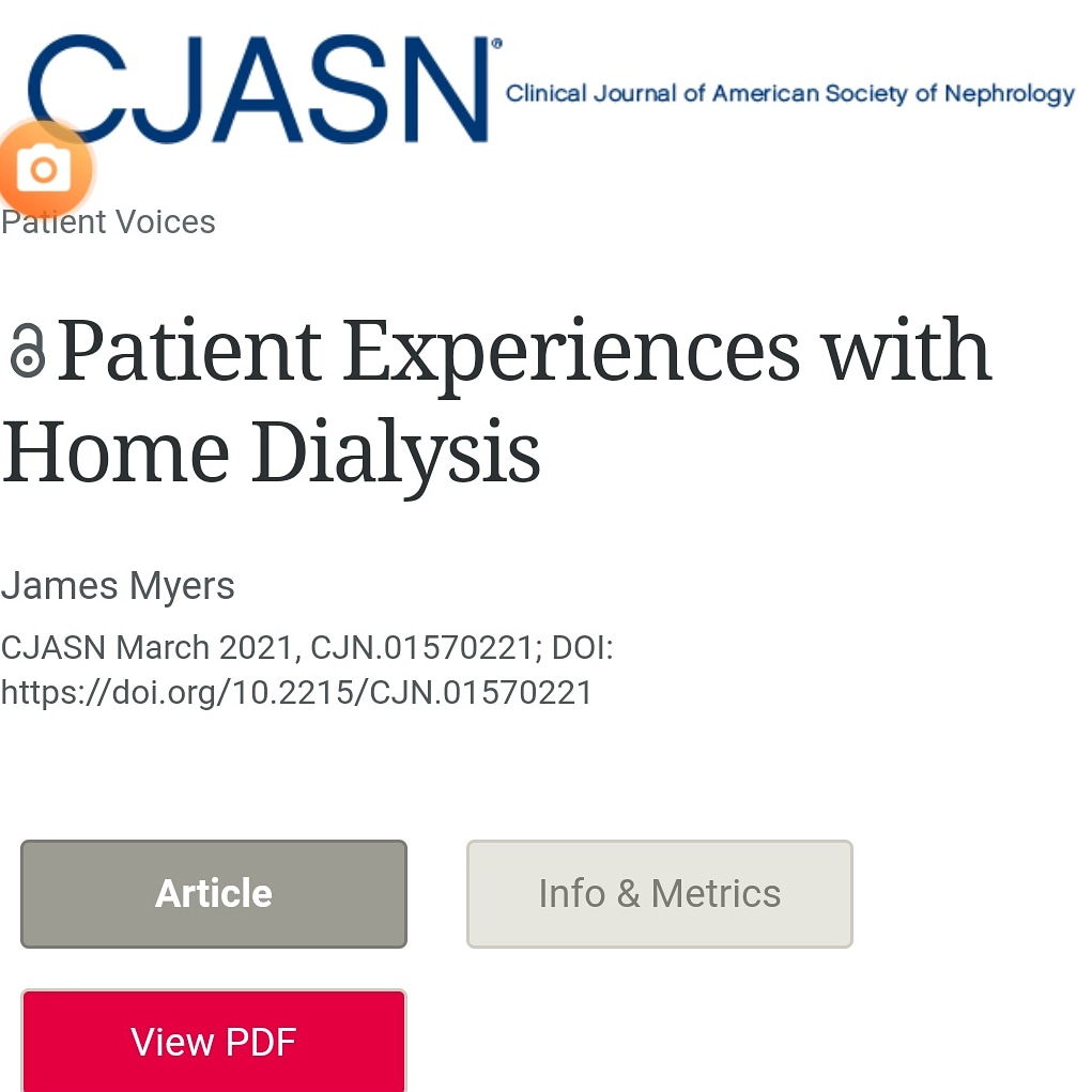 KIDNEY STORIES ON BLOGGER Patient Experiences with Home Dialysis