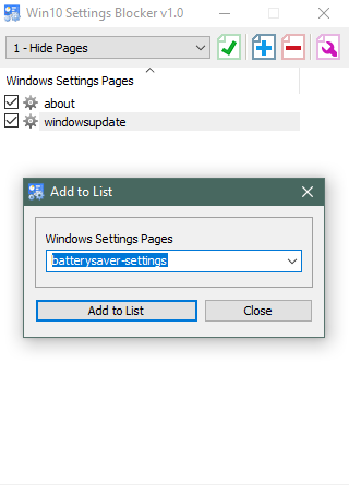 Отключить или заблокировать страницы настроек Windows с помощью блокировщика настроек Win10