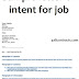 Sample letter of intent for job