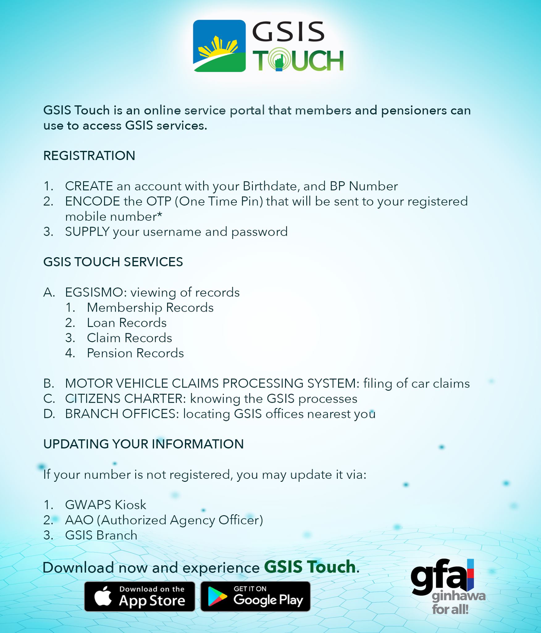 Check your GSIS Records (Loans, Claims, Pensions) via GSIS TOUCH