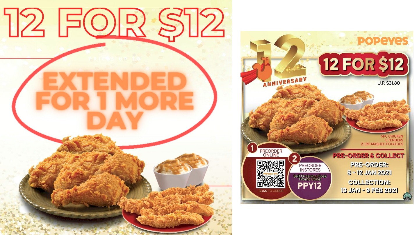Popeyes 12For12 Promotion Preorder Is Extended For 1 More Day Till