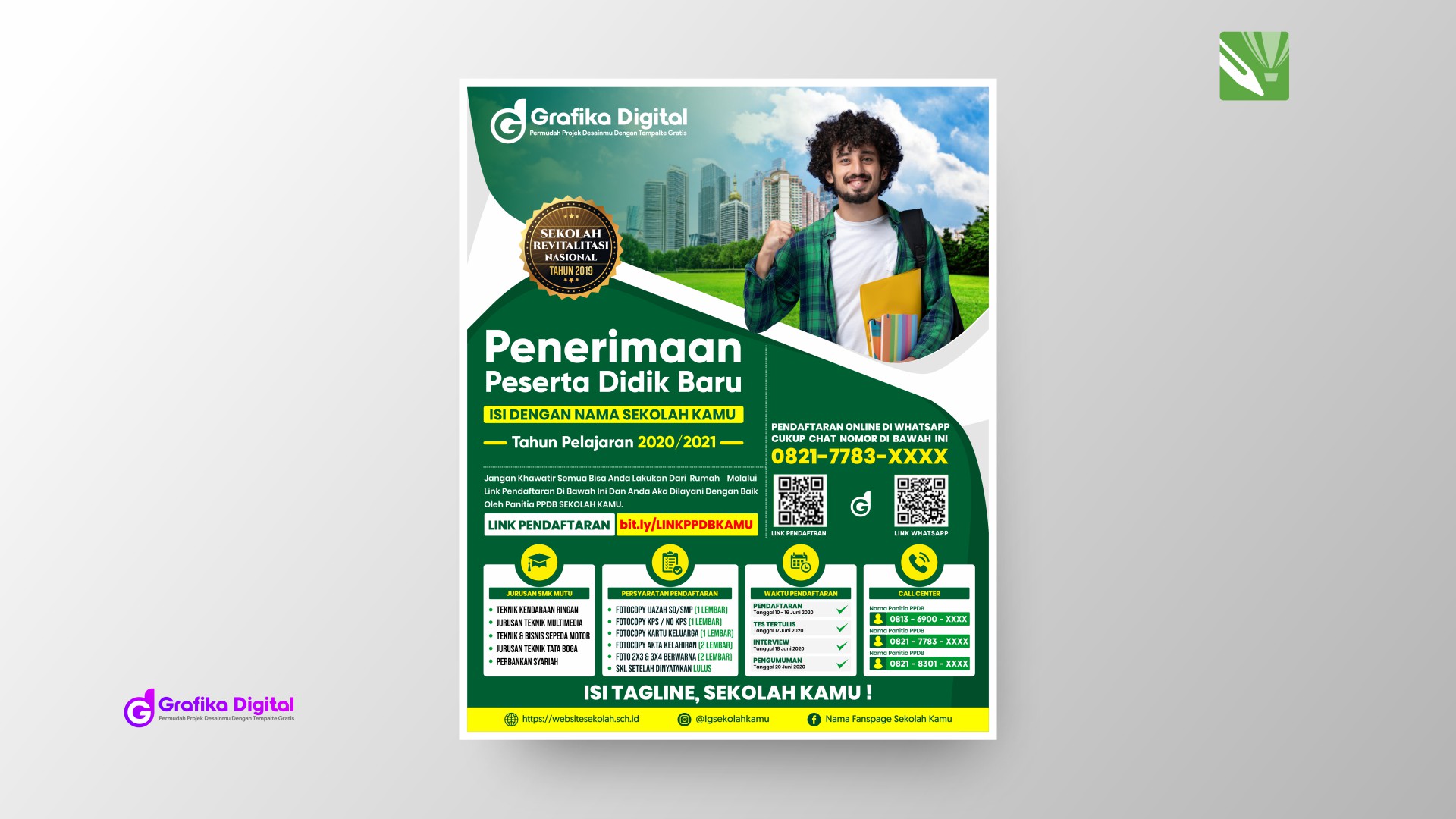 Contoh Brosur Penerimaan Siswa Baru Format Word Siap Edit