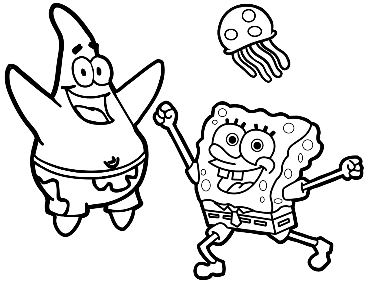 SpongeBob SquarePants Drawing SpongeBob Movie Sponge On The Run Coloring Page Outline Vector 