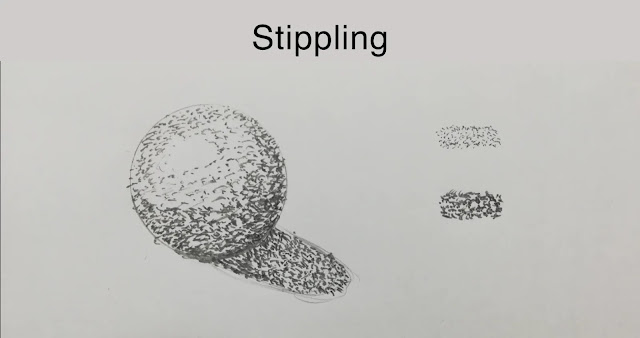 drawing of sphere with stipple shading