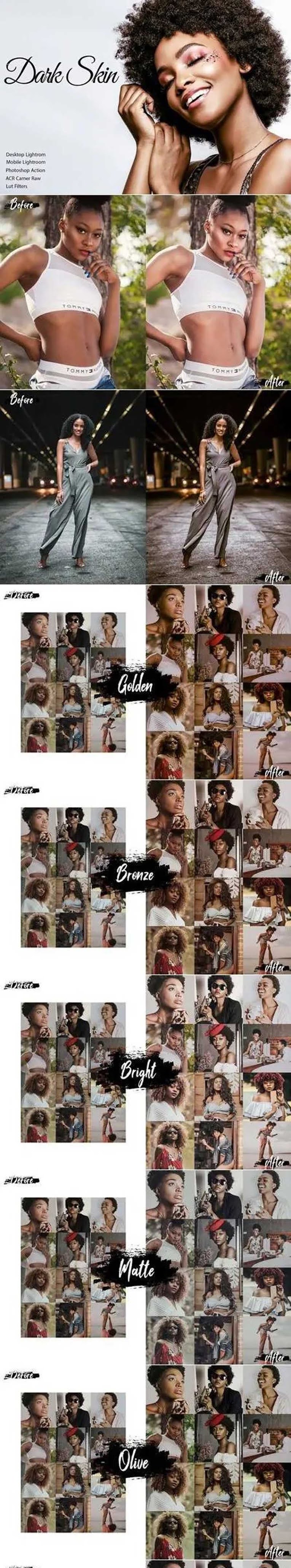 CreativeMarket - Dark Skin Color Grading Bundle 5023058 2 dhgbdrg