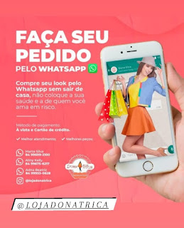 LOJA DONA TRICA; AGORA COM PEDIDOS VIA WHATSAPP E DELIVERY