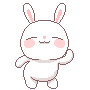 white dancing bunny cute pink cheeks waving arms flapping booty shaking
