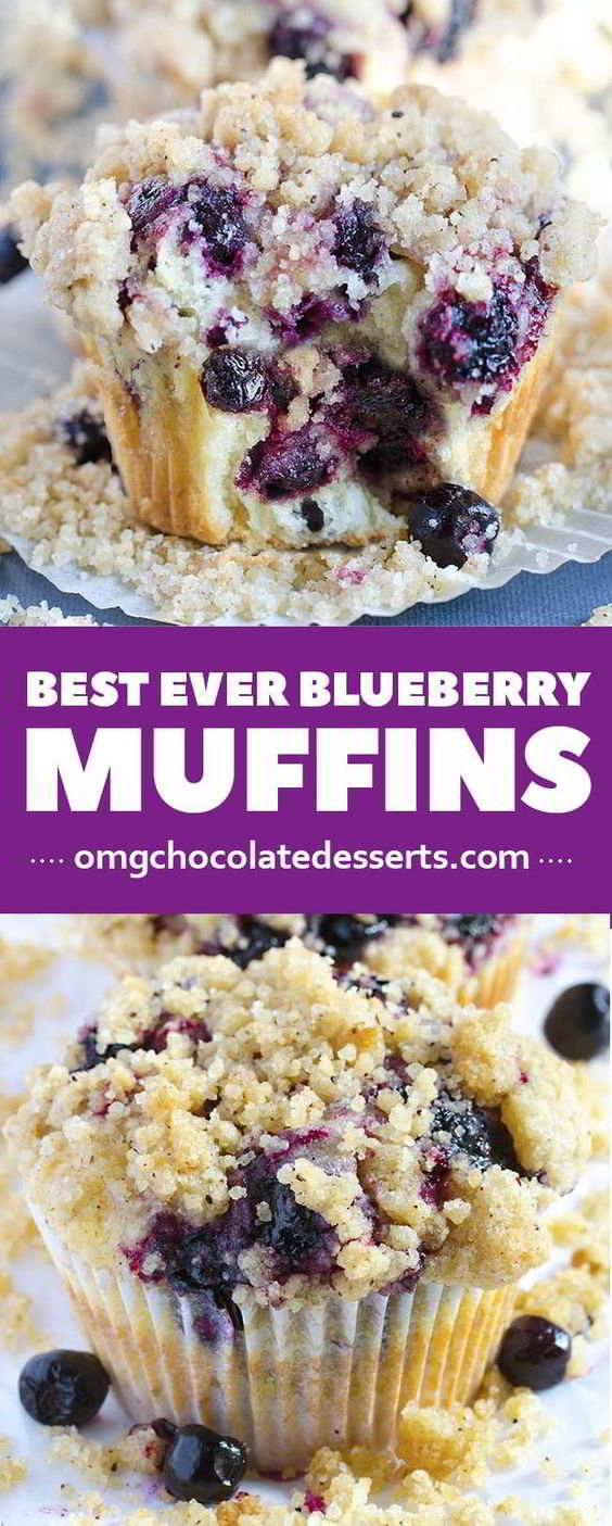 Blueberry Muffins With Streusel Crumb Topping - My Zuperrr Kitchen