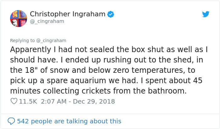 Man Accidentally Unleashed 250 Crickets In His House And The Internet Couldn't Stop Laughing Man Accidentally Unleashed 250 Crickets In His House And The Internet Couldn't Stop Laughing