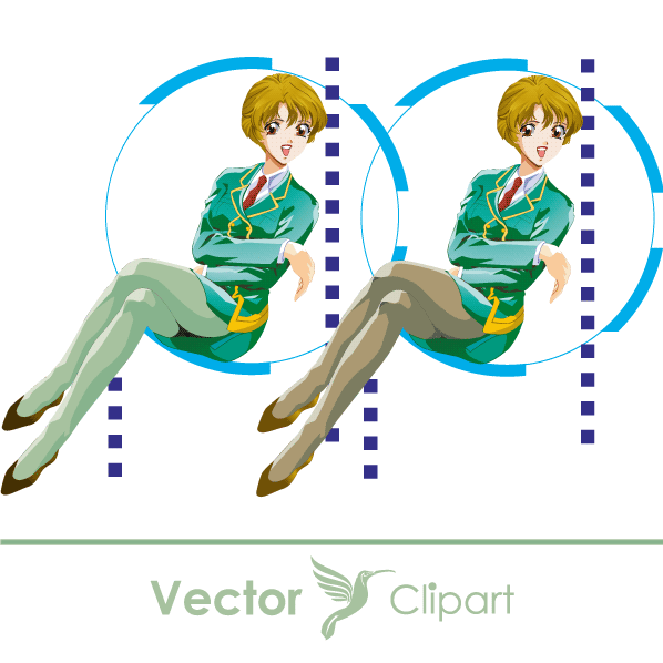 Azafatas anime - Vector