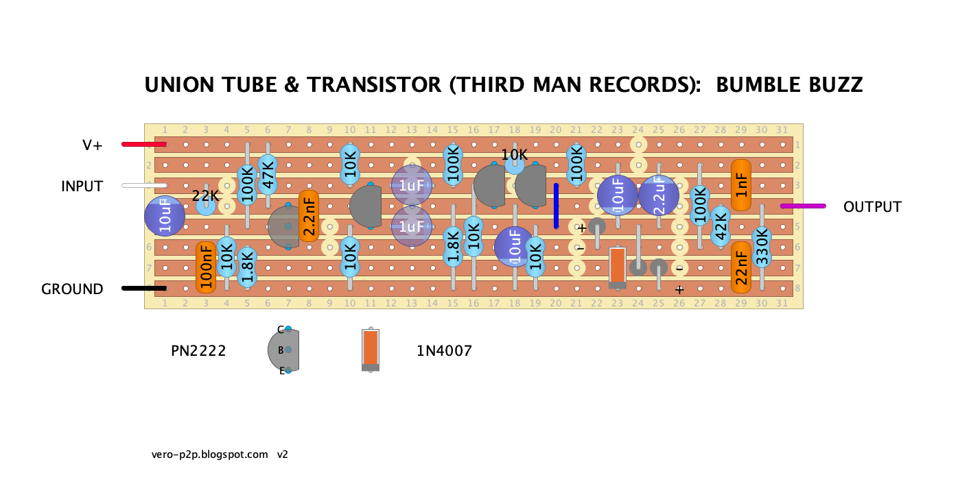 Guitar Effects - Vero - Point to Point - Tag Board Layouts: UNION TUBE