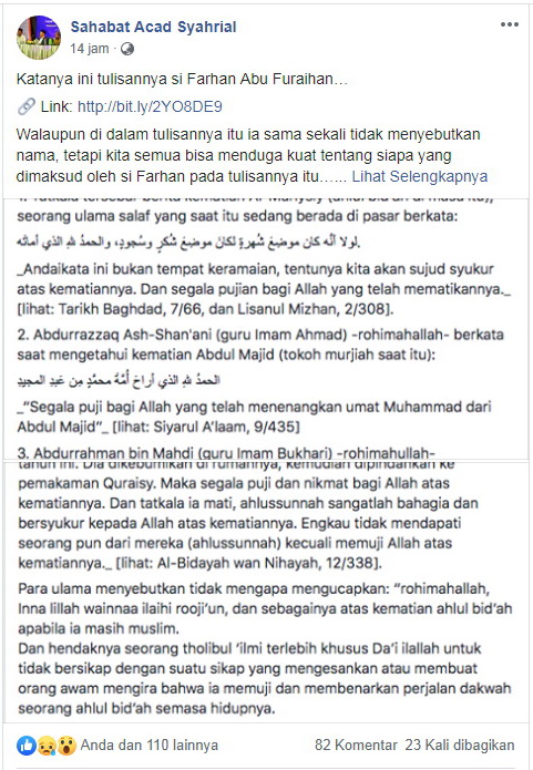 Katanya Ini Tulisannya Si Farhan Abu Furaihan Kajian Medina