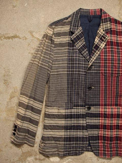 ts(s) 3Button 3+1 Patch Pocket Jacket & Military Narrow Shorts in Navy Enlarged Madras Plaid Cotton Cloth Spring/Summer 2015 SUNRISE MARKET