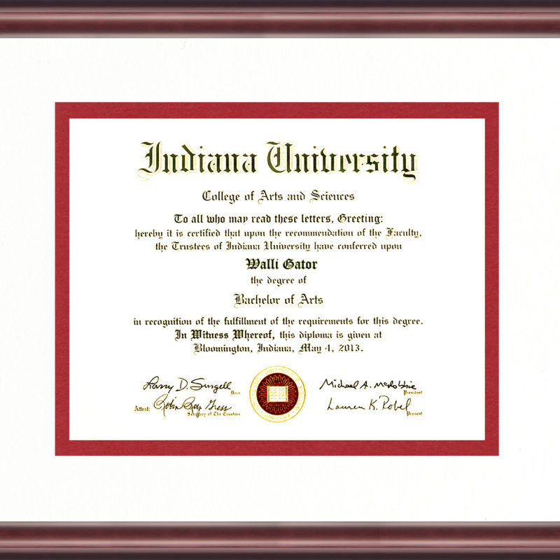 Indiana University Diploma Frame Table Frame