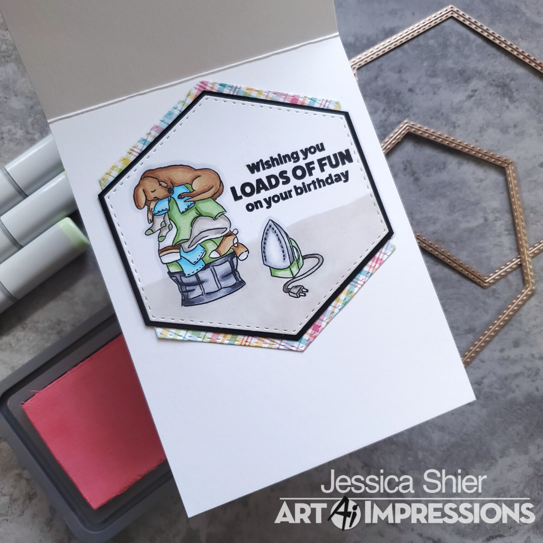 Art Impressions Blog: Housework Birthday Card | By Jessica Shier