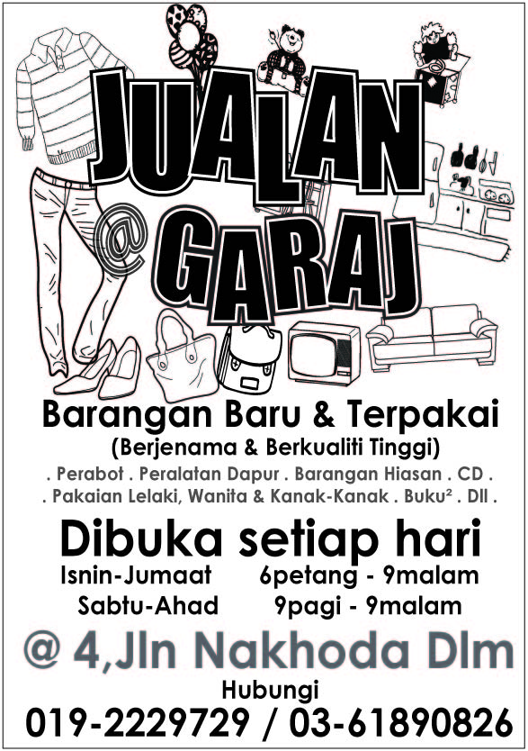 My Ummy's Collection: garage sale. jualan garaj. barangan baru & terpakai.