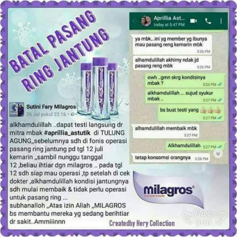 RESMI! WA 081239630889, Distributor Resmi Milagros Di