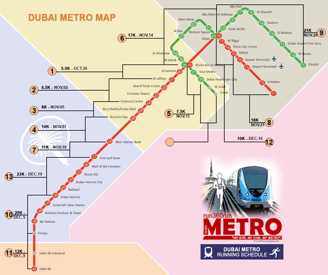 Dubai Metro Map Zones